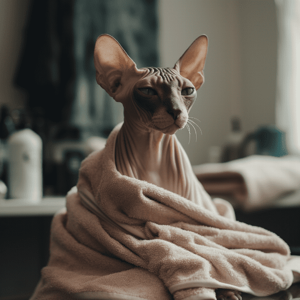 Drying and grooming your Sphynx cat after the bath