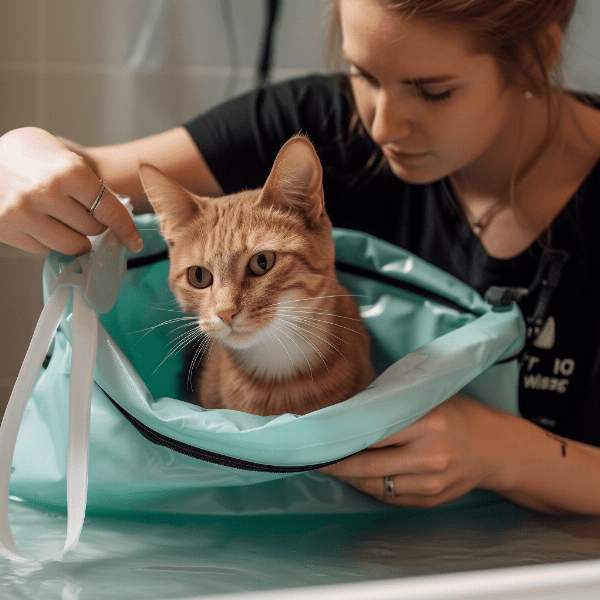 Preparing Your Cat for Bath Time with the Bathing Bag