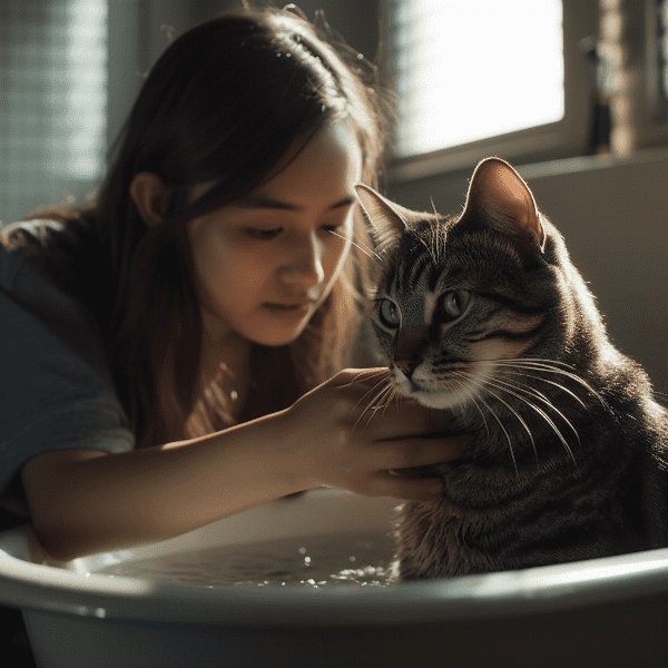 Scrubbing Your Cat Gently